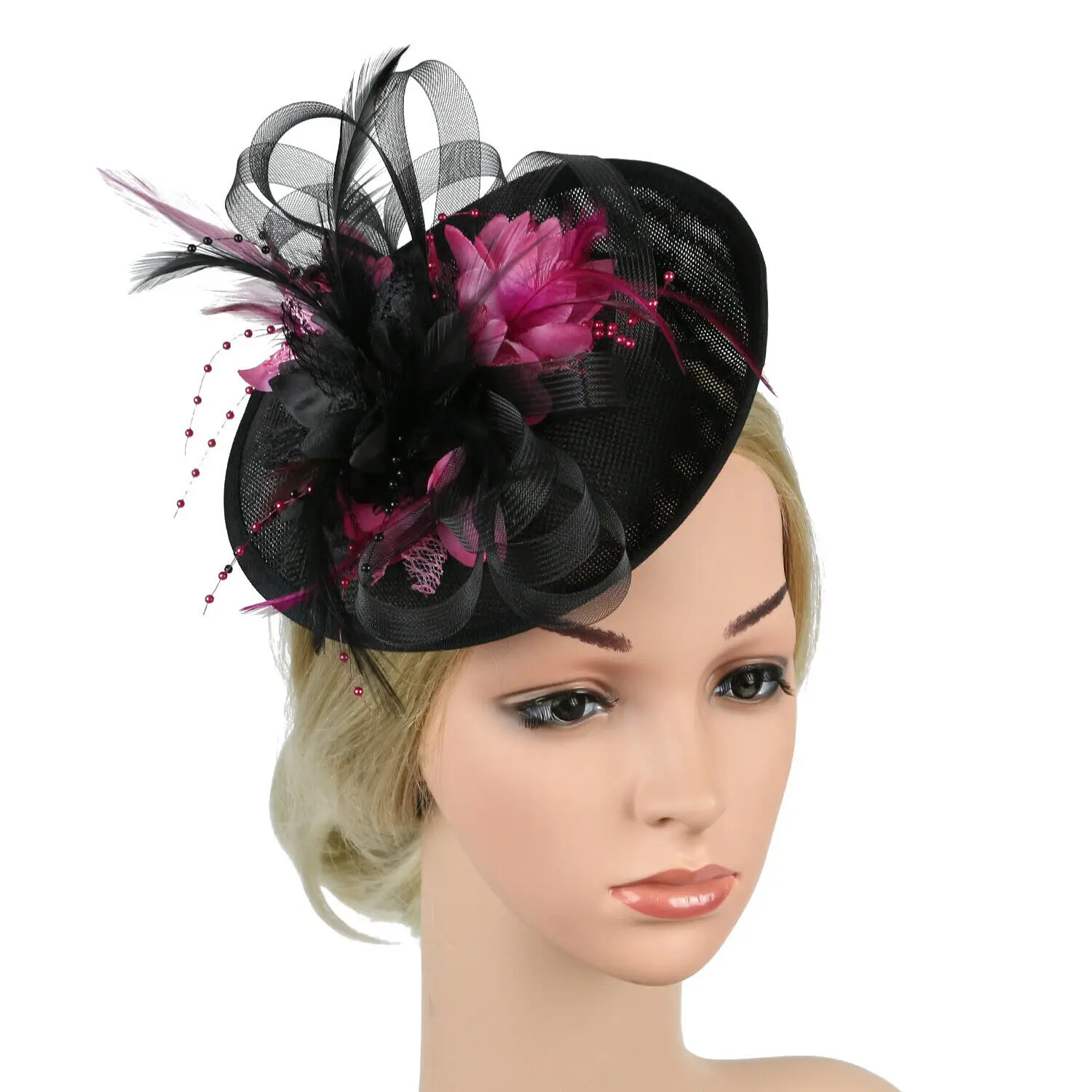 Шляпка Вуалетка женская с большим зажимом для головы аксессуары волос на свадьбу