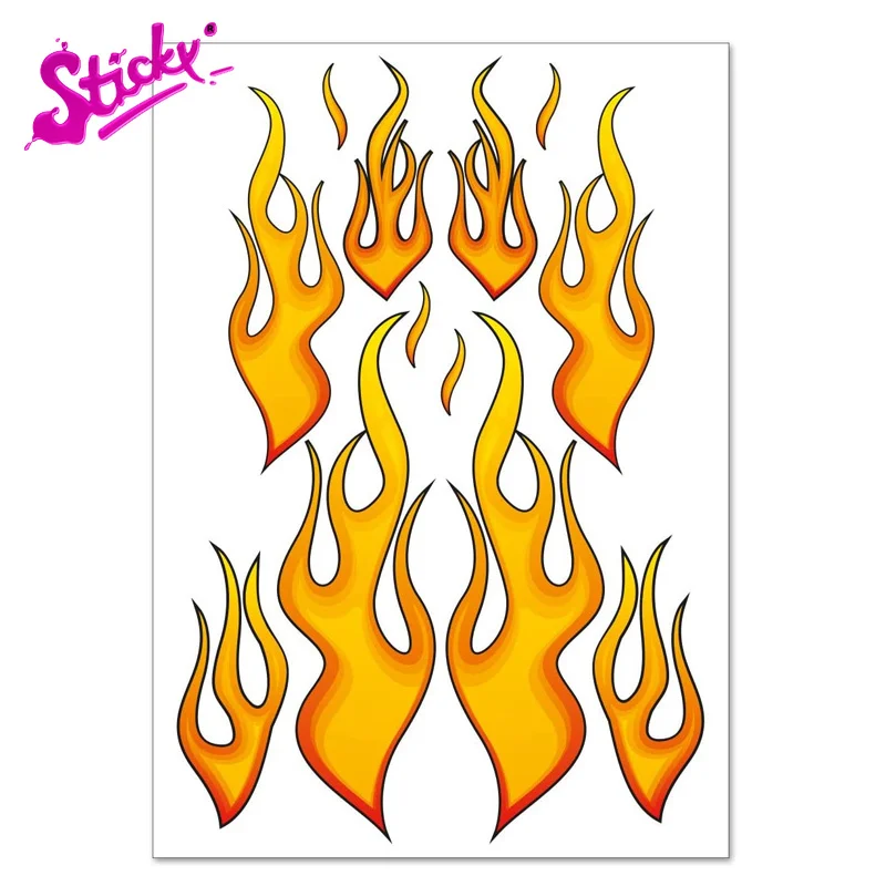 Стикеры для гонок огненное пламя автомобильная наклейка велосипеда мотоцикла