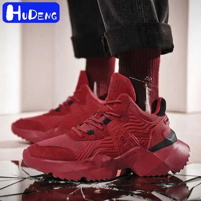 HUDENG/мужские кроссовки в римском стиле Брендовая мужская повседневная обувь