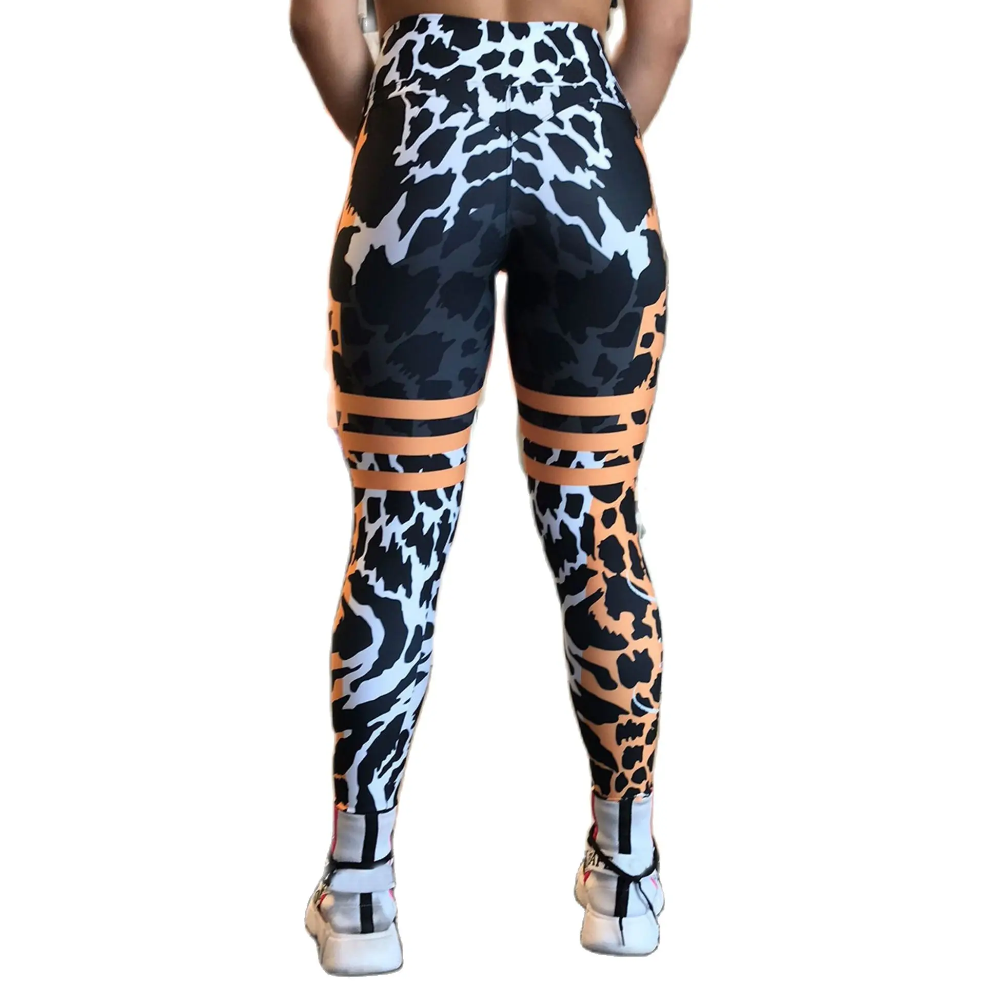 

women Leggings in leopard prin New stretch tight, high-waist-hip-lifting sports pants in large leopard print