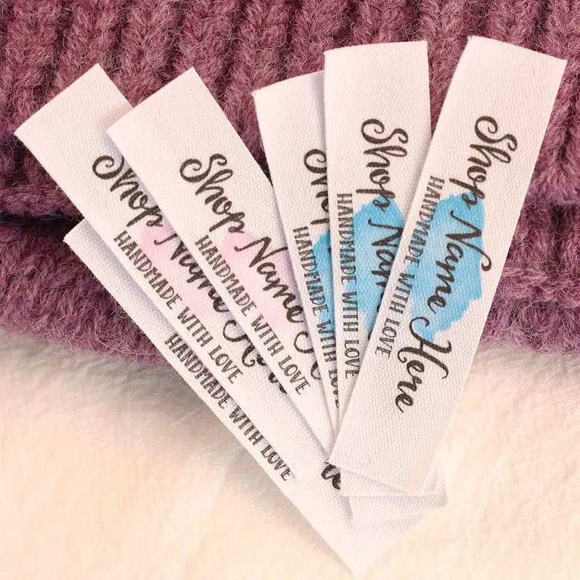 

Sewing Branding Tags, shop labels, custom branded label, sewing labels, custom clothing tags, logo tags, ribbon labels(MD2006)