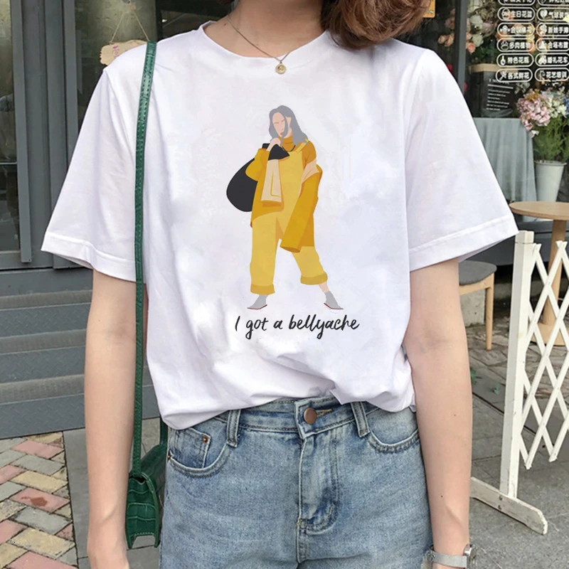 4007 Billie Eilish Harajuku графическая модная футболка для женщин 90s хип-хоп Ullzang футболка Bad Guy забавная футболка buy Friend Топ Футболка женская - Цвет: 4007