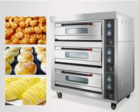 3 layer 6 trays commercial electric bread pizza cake baking drying ovens egg tart chicken biscuit cookie bakery oven for sale