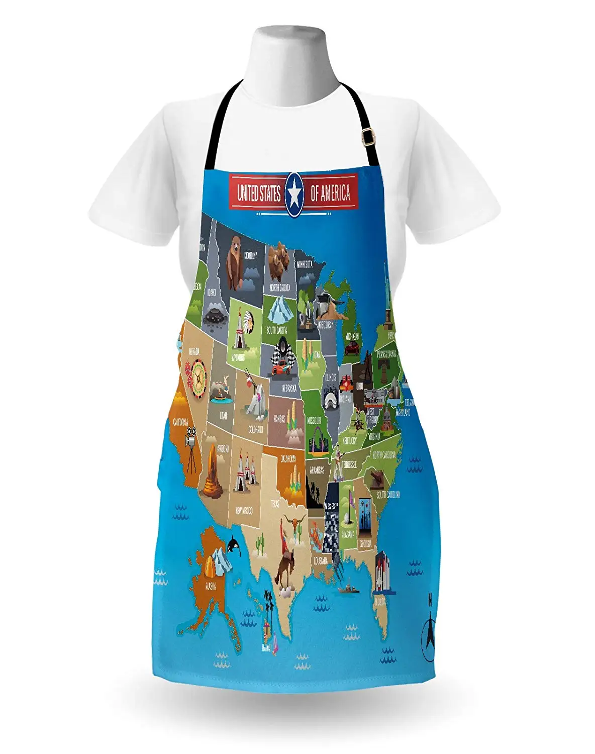 Американский фартук карта США ковбой Кукуруза поле Омаров сельского хозяйства