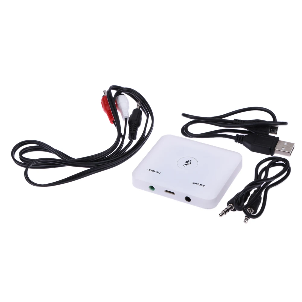 

HIFI Wireless Bluetooth 2 in1 Audio Transmitter Receiver 3.5MM RCA Music Adapter Support AUX OUT Earphone for cellphones