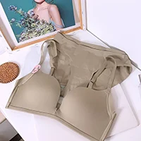 Модный сексуальный комплект с бюстгальтером, женское нижнее белье пуш-ап, Комплект трусов, бесшовный, здоровый, текстура, мягкий бюстгальтер без косточек трусики, женское нижнее белье, набор - Цвет: Зеленый