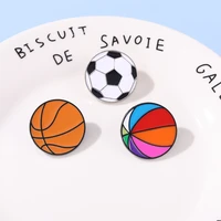 various of balls enamel pins football basketball badminton brooches lapel pins jewelry accessories backpack gift for friend