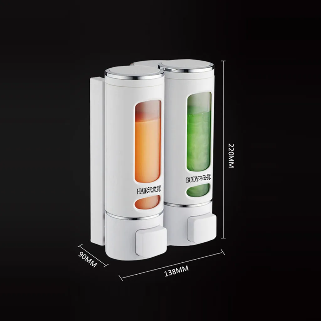 

Single/double 400ml Soap Dispenser Wall-mount Shower Bath Shampoo Dispenser Liquid Soap Container Bathroom Accessories