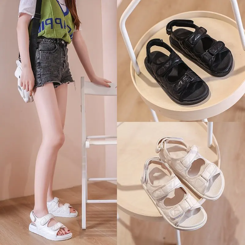 

Korea Style Fashion Pu Sandals Women 2021 Casual Summer Shoes Woman Sandal Leisure Beach Platform Sandals Female sandalias mujer