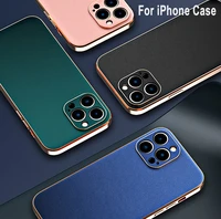 luxury fashion electroplating fine grain rear shell protective case for iphone13mini 13pro max shockproof and drop proof cover