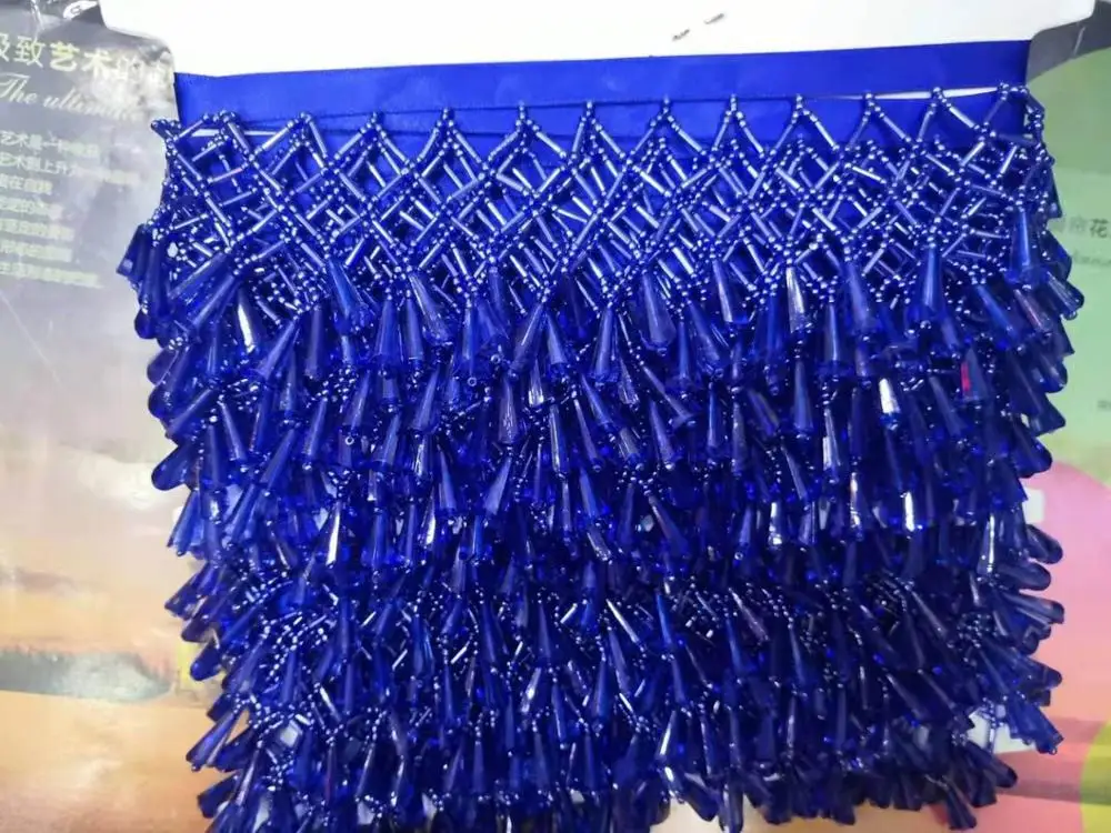 Белая Черная кружевная лента с бисером 6 5 см ширина бусины бахромой отделка из