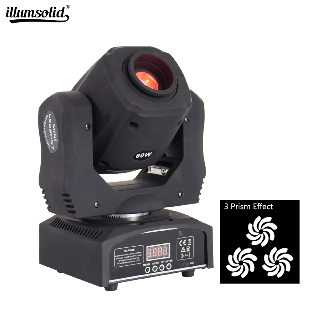 

Led Dmx 60 Вт движущаяся головка диско светильник с 3 призмовым эффектом прожектор диджея светильник Dmx512 сценический светильник ing для клубного ...
