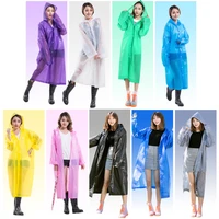 waterproof thick rainwear for women men solid color portable useful rain gear windbreaker unisex outdoor reusable raincoat