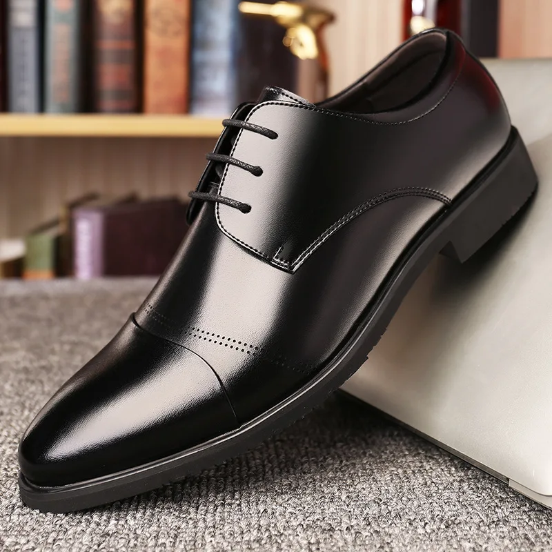 

2021 Man Cow Leather Shoes Rubber Sole EXTRA Size 46 Office Business Dress Leather Flats Man Split Leather Wedding Luxury Shoes