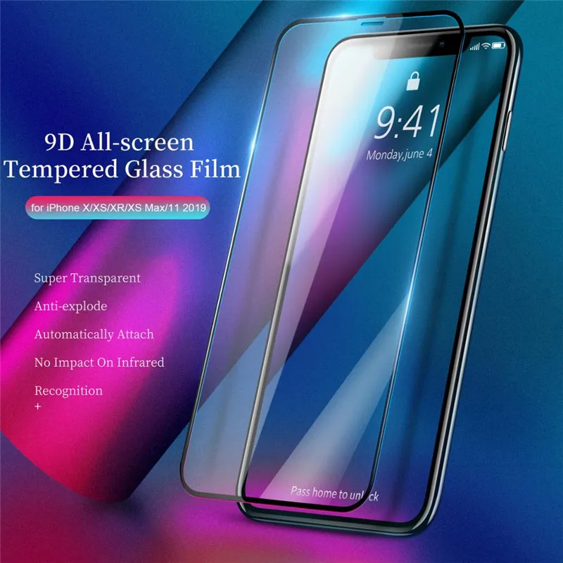 2 шт полное покрытие из закаленного стекла для iPhone 11 Pro max Защитная пленка для экрана для iPhone 11 XI Xr X Xs max