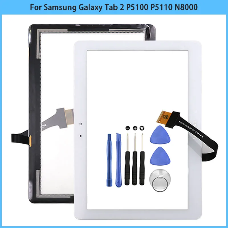 

New 10.1'' For Samsung Galaxy Tab 2 GT-P5100 P5100 P5110 N8000 Touch Screen Panel Digitizer Sensor LCD Front Glass Replace