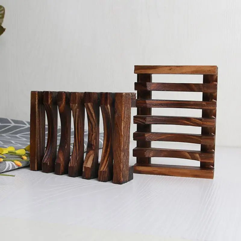 

Natural Wooden Soap Dish Wood Soap Tray Holder Storage Soap Rack Plate Box Container For Bath Shower Plate Bathroom Supplies