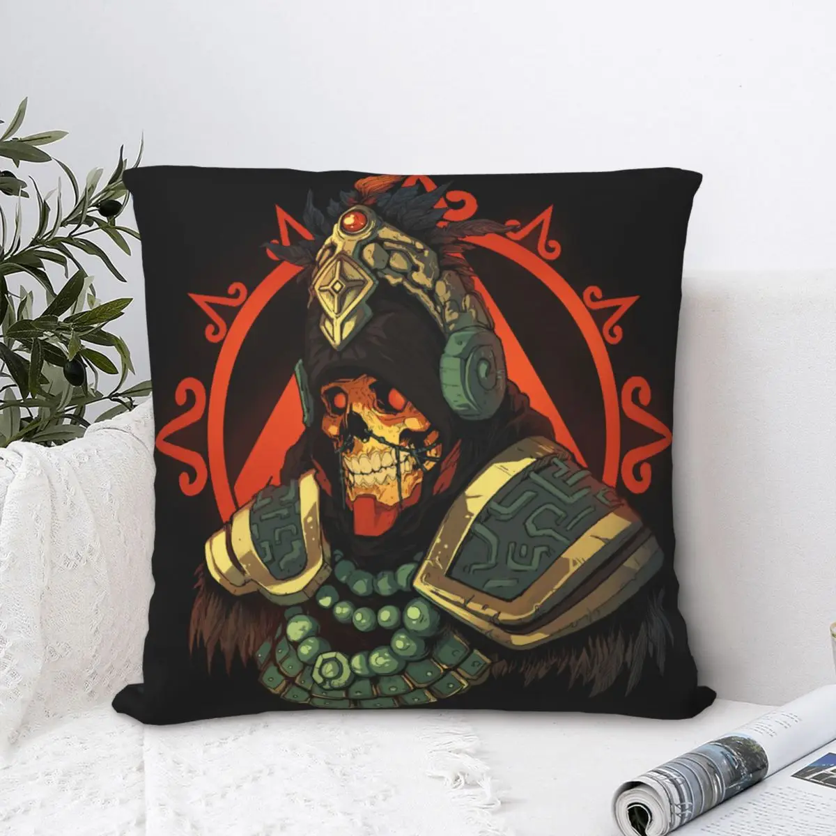 

Skull Pillowcase Path of Exile Templar Monk Role Playing Game Backpack Cushion For Sofa Office Throw Pillow Case Decorative