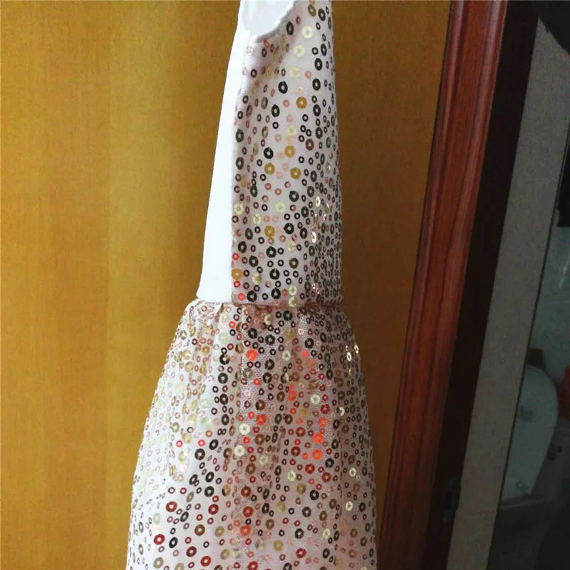 Детская Костюмы платье 2019 Лето Градиент Сетчатое с пайетками для девочек без