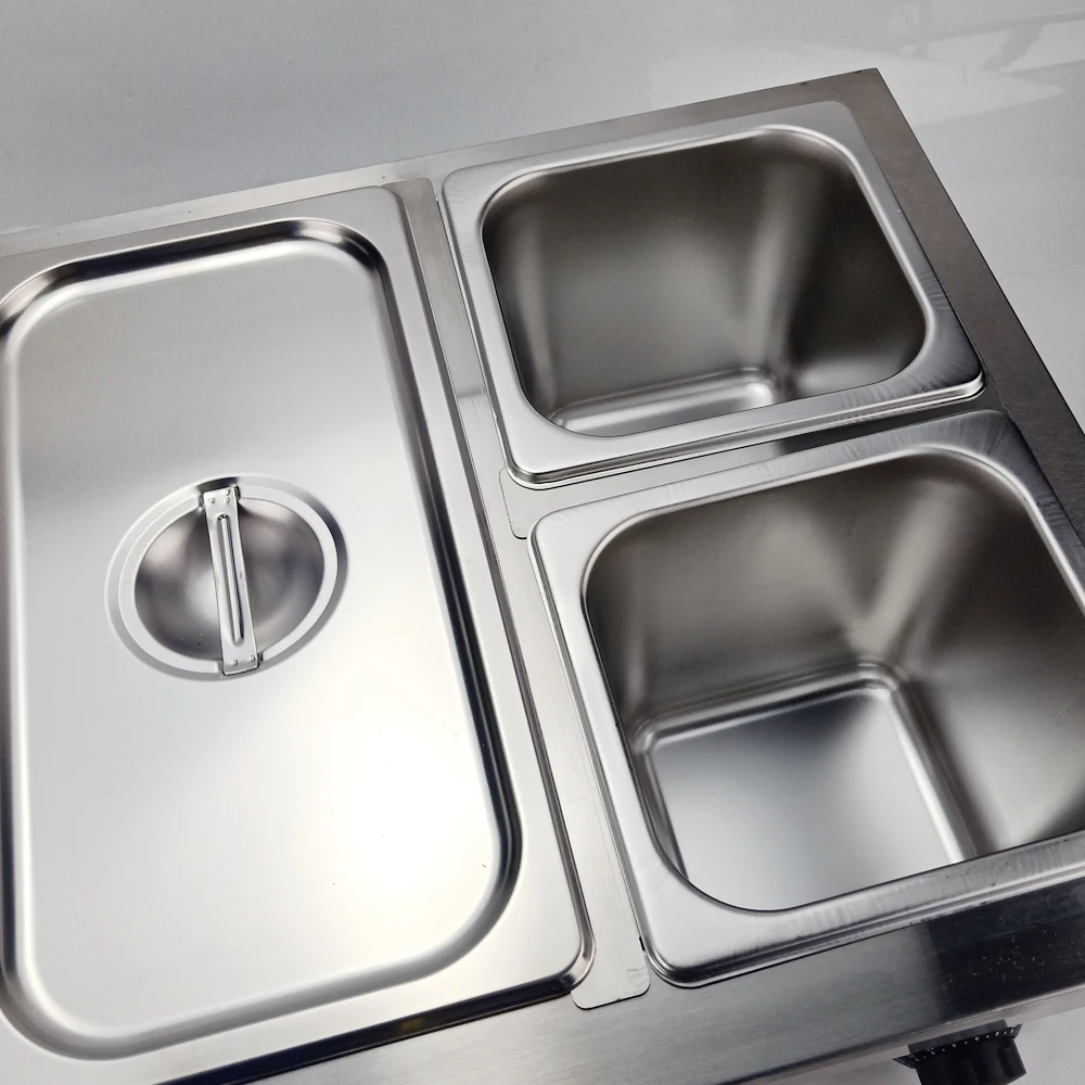 1500 Вт четыре контейнера Bain Marie буфет подогреватель еды коммерческий автоматический суп горшок Ресторан приготовление пищи Bain Marie
