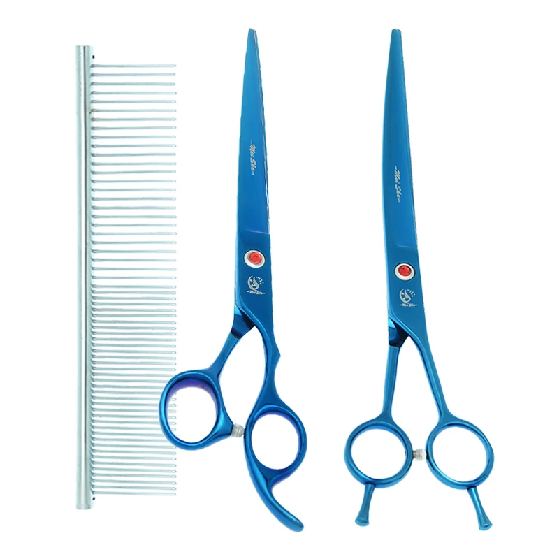 

Meisha 8 inch Pet Straight Curved Cutting Scissors Japan 440C Dog Grooming Shear Cat Fur Thinning Tijeras Pet Accessories B0048A