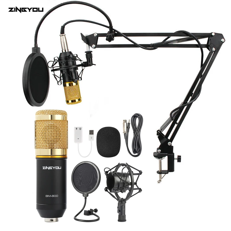ZINGYOU Bm 800 Студийный микрофон для записи 100% оригинальный конденсаторный