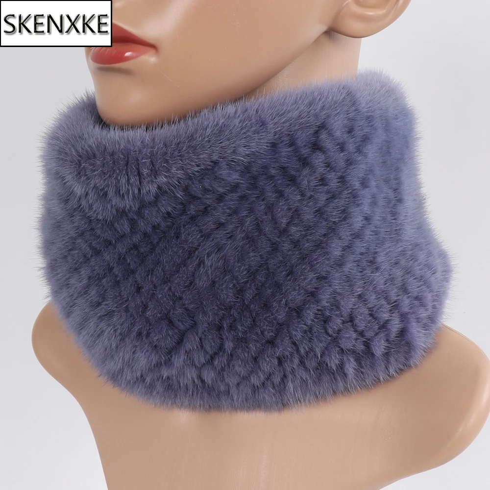 Новинка, русские женские зимние шарфы-кольца из натурального меха норки, хорошие эластичные вязаные шарфы из натурального меха норки, теплые женские шарфы