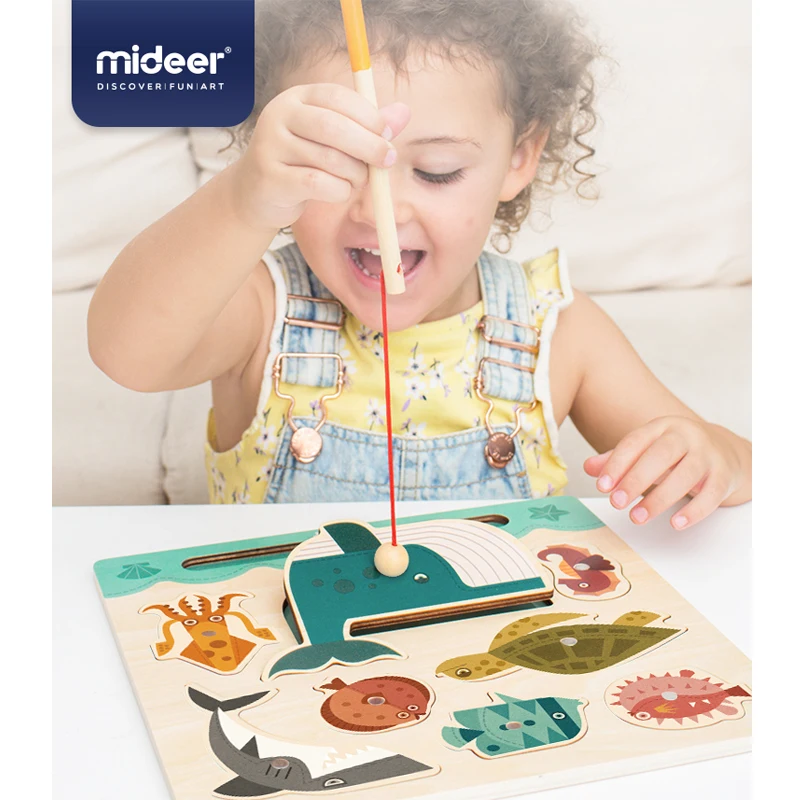 MiDeer детский набор игрушек для улицы рыбалка магнитная сила пазл 2Y + блоки