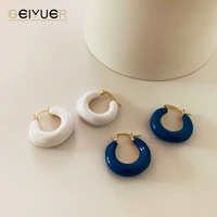 2022 retro colorful dripping oil enamel geometric metal circle round hoop earrings for women girls trend party travel jewelry