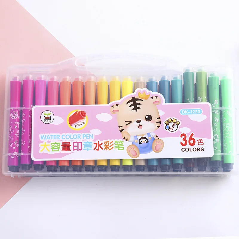 Многоцветная Акварельная ручка с печатью моющаяся детский набор для рисования в