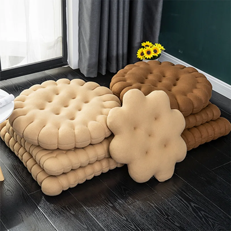 

2021 New Style Cute Pillow Biscuit Shape Anti-fatigue PP Cotton Soft Sofa Cushion for Home Bedroom Office Dormitory Decor