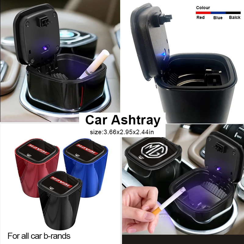 

Car Ashtray LED Light Storage Cup Cigar Container for Nissan Qashqai J10 J11 Versa Tiida Terrano March Juke Navara Accessories