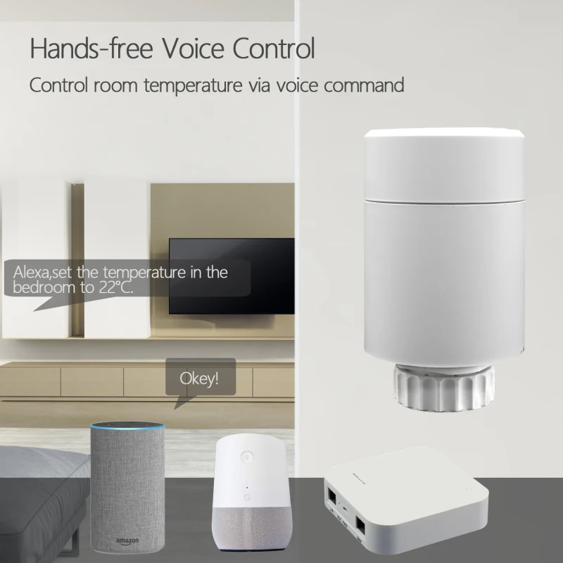 

Tuya Smart ZigBee3.0 Touchable Display Temperature Controller Thermostatic Radiator Smart House Constant Radiator With Alexa