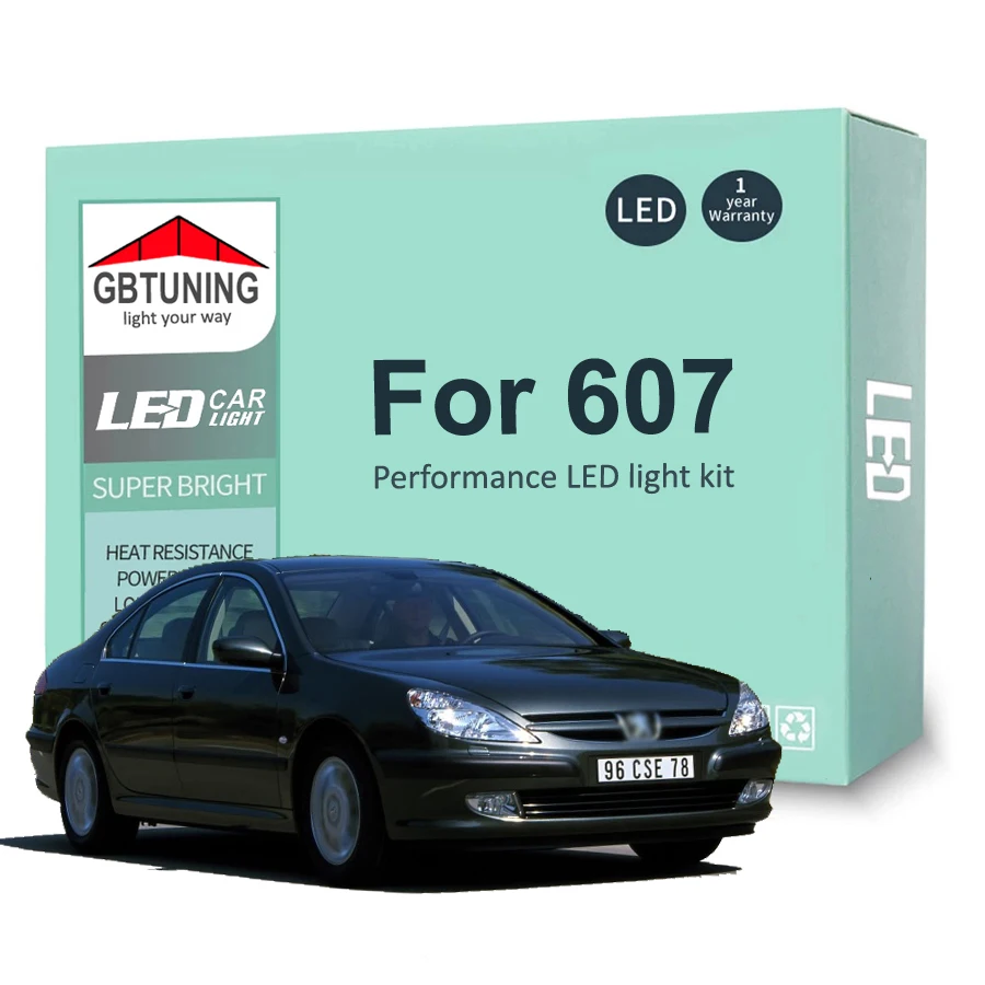 

21Pcs LED Interior Light Bulb Kit For Peugeot 607 2000-2007 2008 2009 2010 2011 Vehicle Reading Dome Trunk Indoor Lamp Canbus