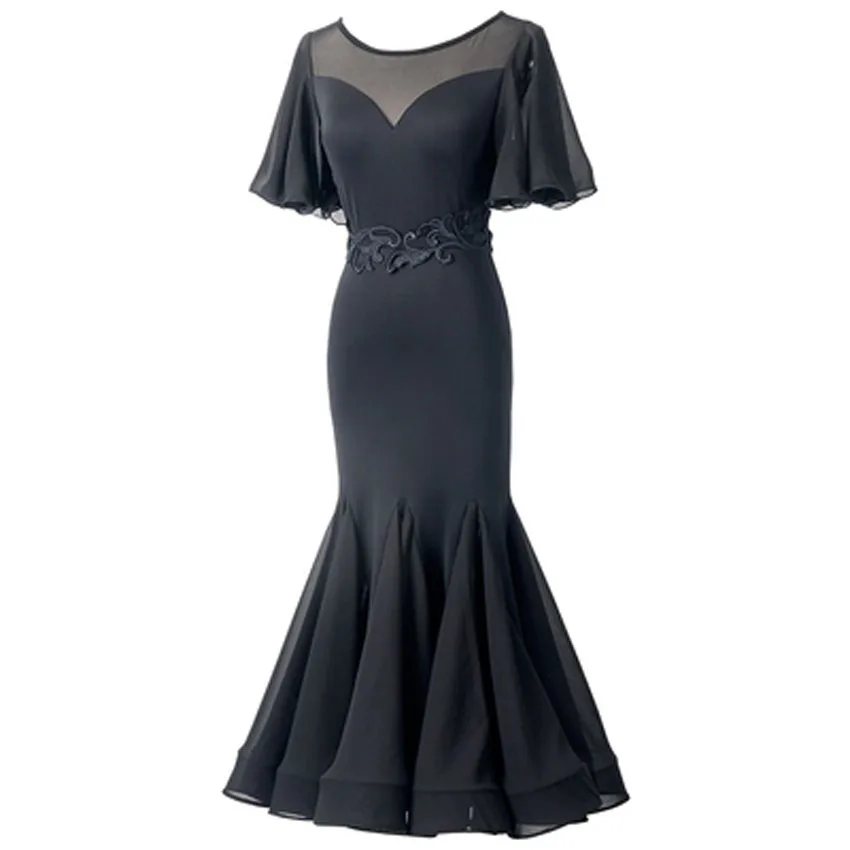 Платье для современных танцев короткая юбка с открытой спиной в национальном