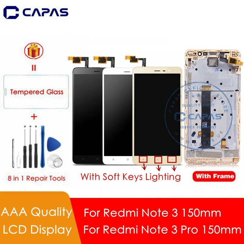 Для Redmi Note 3 150 мм ЖК дисплей + рамка кодирующий преобразователь сенсорного экрана