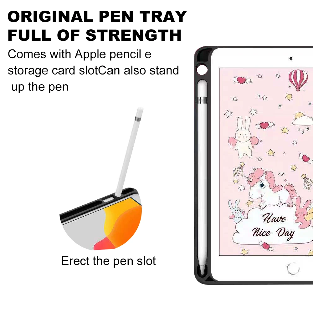 Смарт чехол со слотом для ручки iPad Air 1/2 2017 2018 9 7 дюймов Полная защита корпуса 10 2 2019