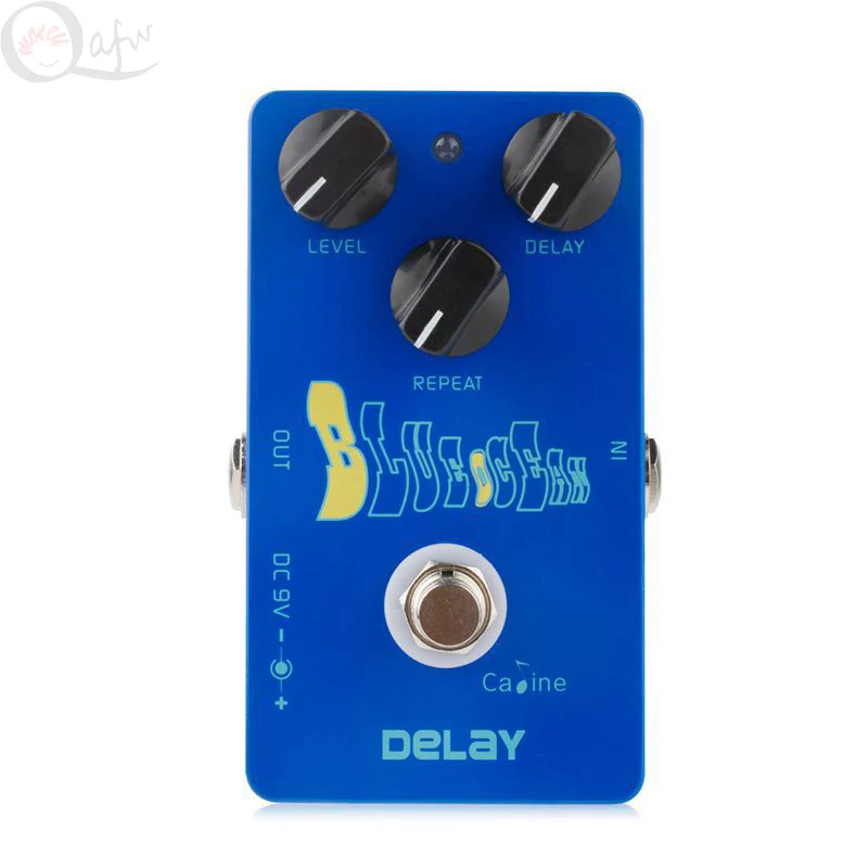 

CALINE CP-19 Blue Ocean Guitar Stereo Delay Pedal, with an 80-second Looper that can store a 600ms delay effect on the preset be