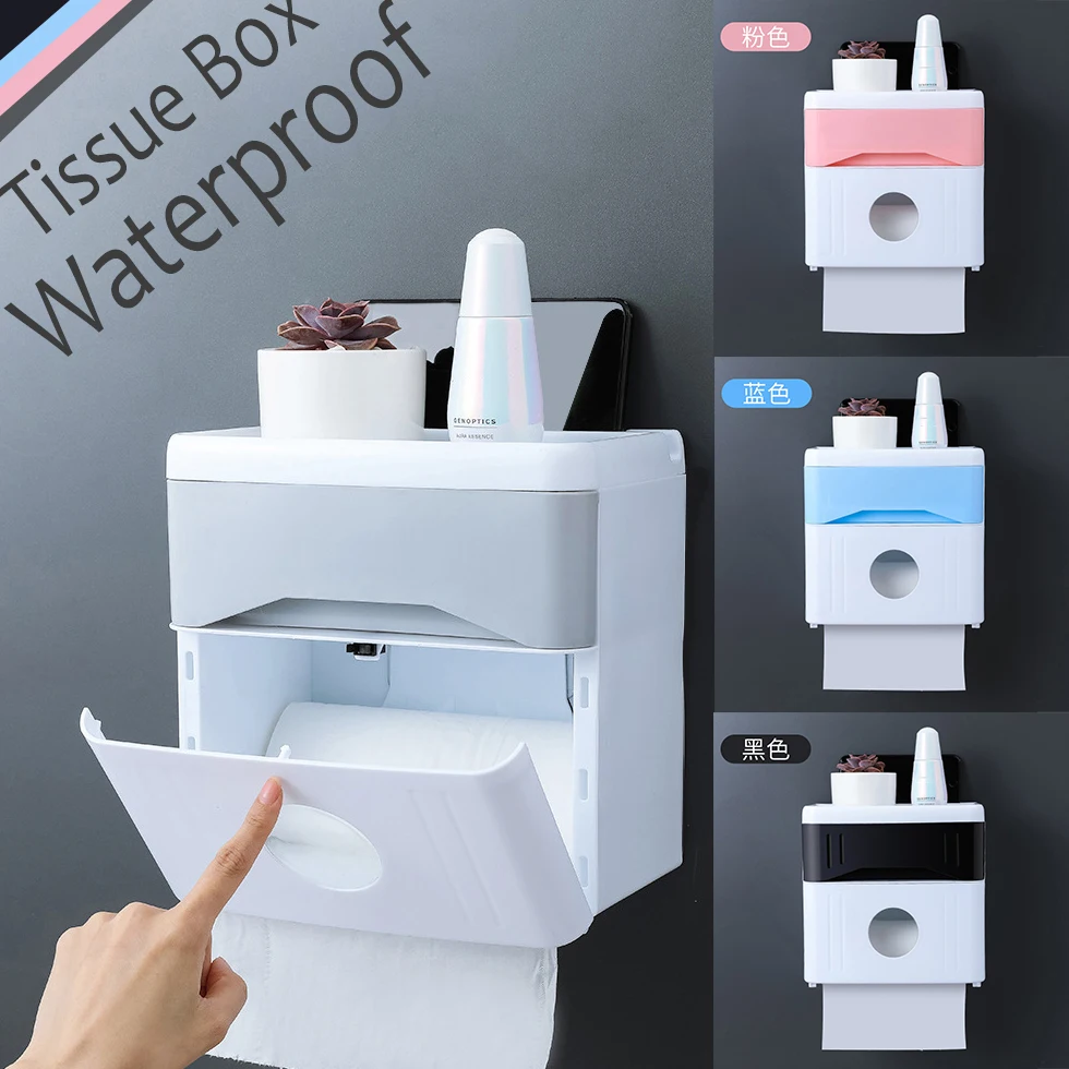 Водонепроницаемая коробка для салфеток в ванную комнату пластиковый держатель