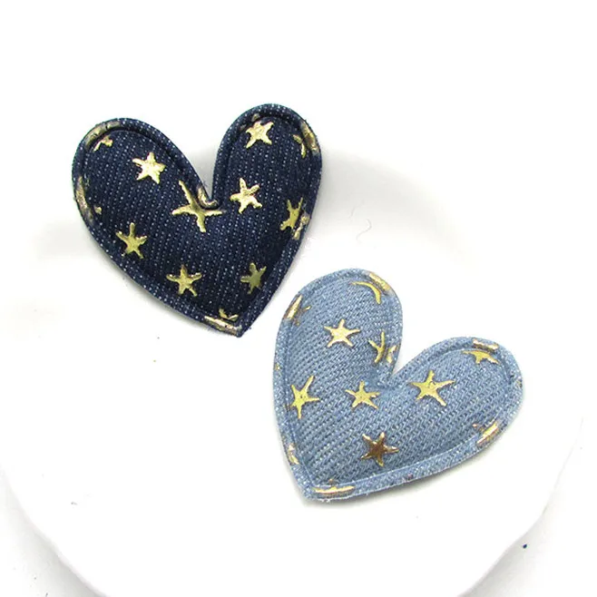 Mixed heart 12 шт. блестящая джинсовая Звезда Сердце в форме Микки палочка мягкие аппликации для детский зажим для волос шляпа Декор Орнамент и аксессуары для одежды - Цвет: Mixed heart