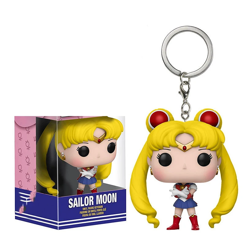 Cute pocket Sailor Moon &amp SAILOR CHIBI MOON Keychain action Figure Collection Model Key ring Toys for children | Игрушки и хобби