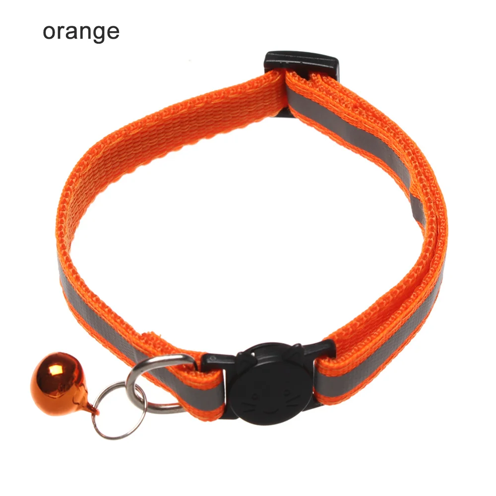 orange Регулируемые нейлоновые ошейники для собак ошейники с колокольчиками Очаровательное ожерелье ошейник для маленьких собак кошки ошеники товары для животных - Цвет: orange