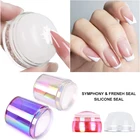 Французский шаблон для ногтей прозрачные силиконовые штампы для ногтей штамповочный шаблон скребок переводной горячий штамп Наклейка Набор инструментов для ногтей