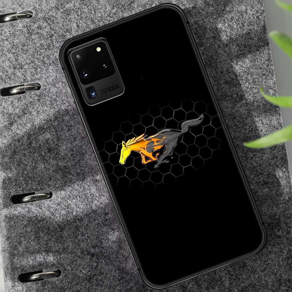 

mustang Sports car Phone Case Cover Hull For Samsung Galaxy S 7 8 9 10 e 20 FE edge uitra plus Note 9 10 20 black Hoesjes Tpu