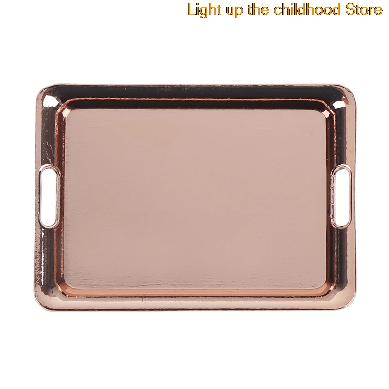 

1/12 Mini Metal Plate Simulation Tray Model Toys for Doll House Decoration Miniature Dollhouse Accessories 42*60mm
