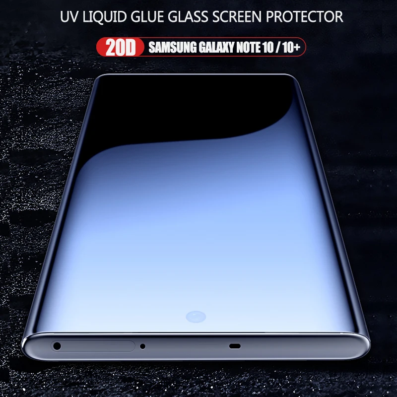 20D УФ полная защита для жидкокристаллического экрана samsung Note 10 Plus полное покрытие