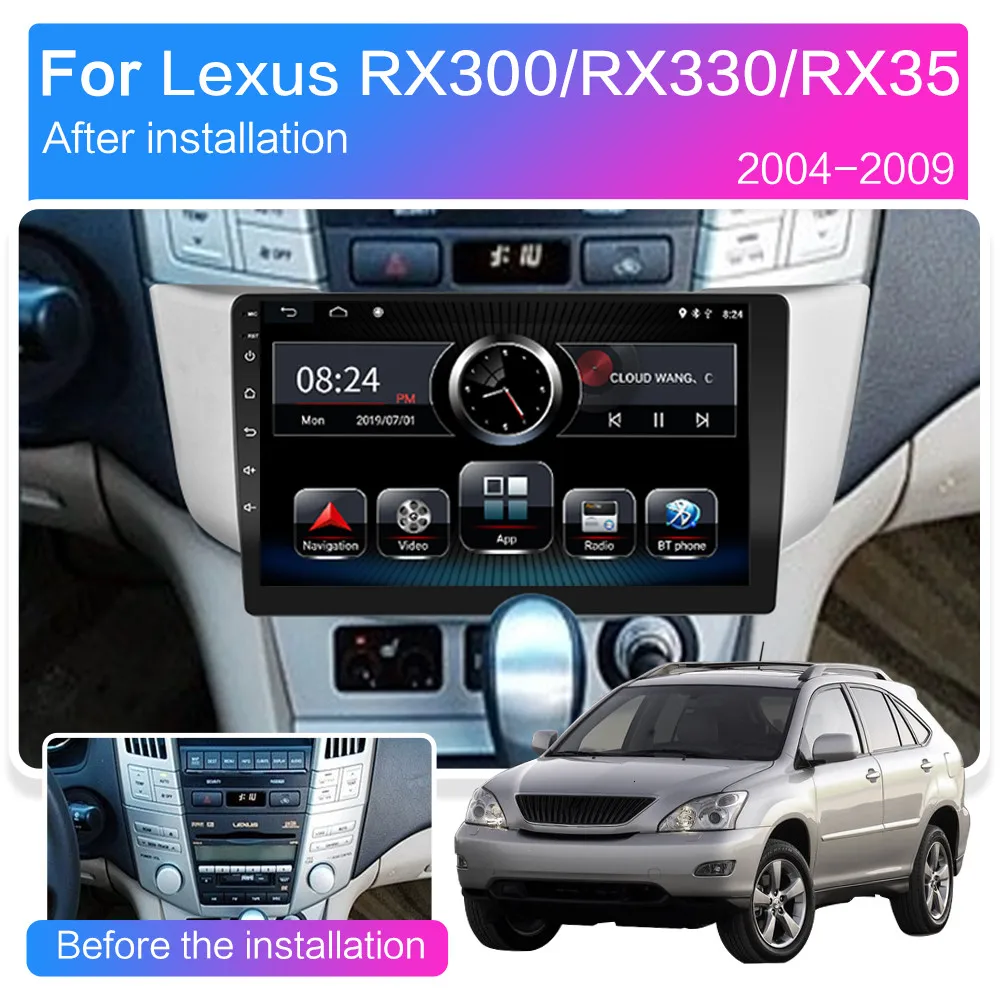 Автомобильный мультимедийный видеоплеер 2 Гб ОЗУ Android 9 0 для Lexus RX300 RX330 RX350 RX400H 2004