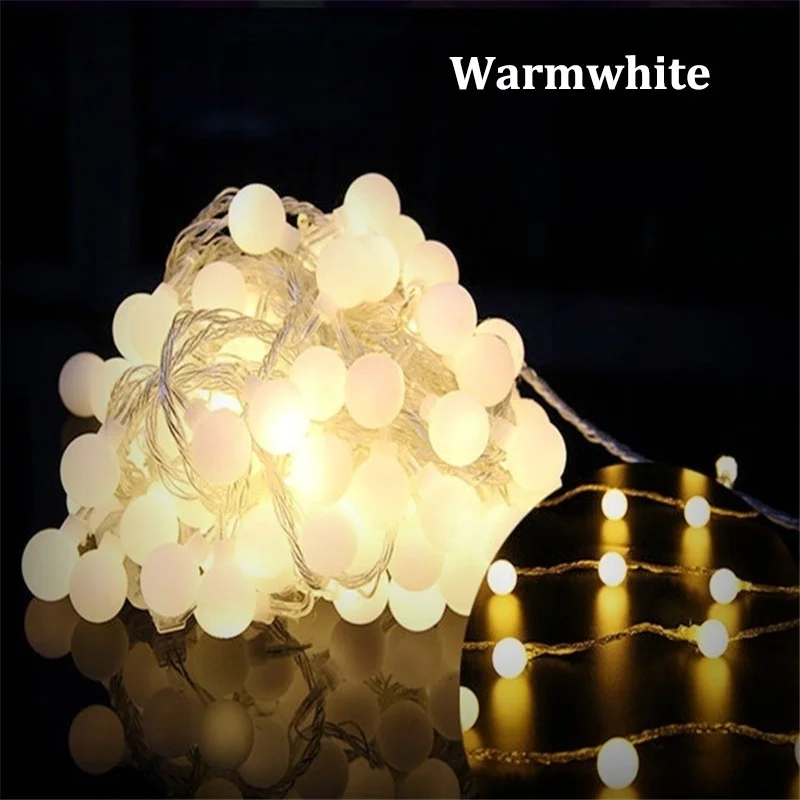 

2M/5M/10M 80LED Cherry Ball Fairy String Decoration Light USB Charging Wedding Christmas Outdoor Terrace Garland Decoration