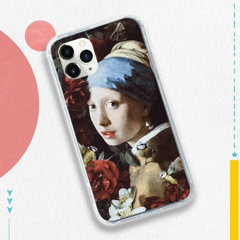 

Girl With A Pearl Earring Vermeer retro pattern Phone Case for iPhone 11 12 pro XS MAX 8 7 6 6S Plus X 5S SE 2020 XR