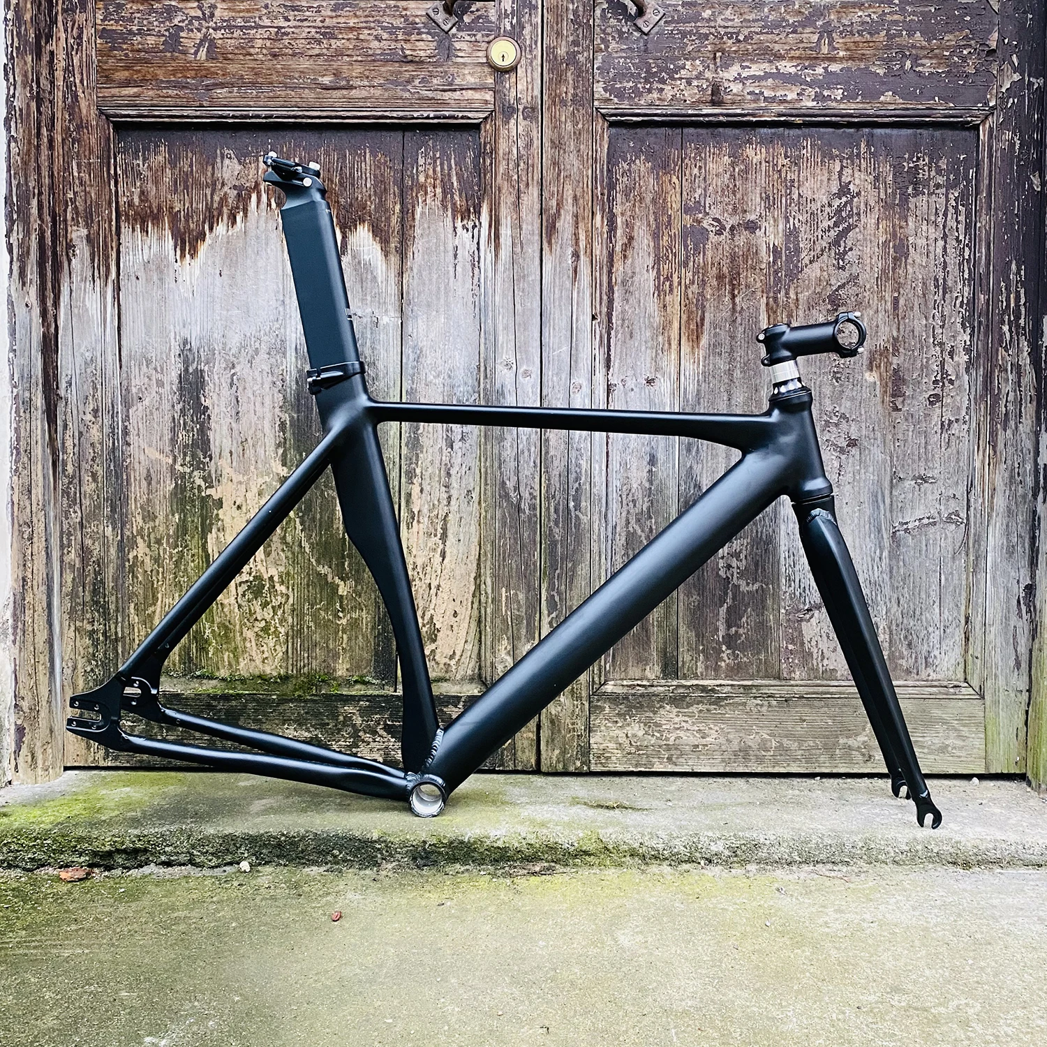 Рама для трекового велосипеда 52 см Фиксированная матовая черная односкоростная
